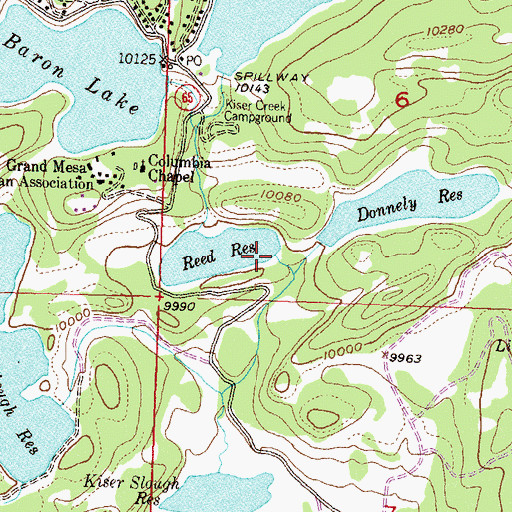 Topographic Map of Reed Dam, CO