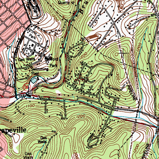 Topographic Map of Gaskill School, PA