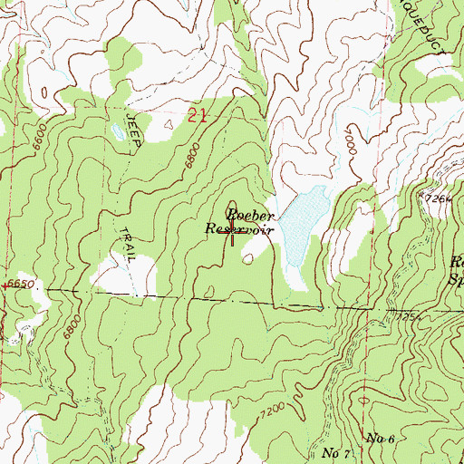 Topographic Map of Reynolds Reservoir, CO
