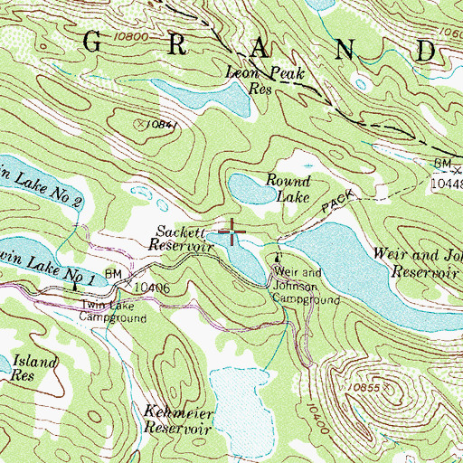 Topographic Map of Sackett Dam, CO