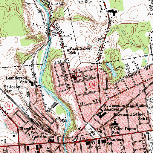 Topographic Map of Alice Hyde Medical Center, NY