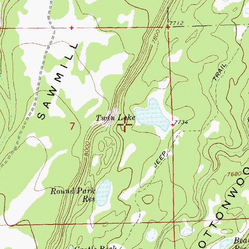 Topographic Map of Twin Lakes Dam, CO
