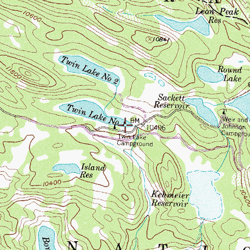 Topographic Map of Twin Lake Number 1 Dam, CO