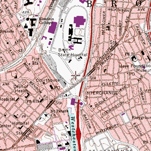 Topographic Map of Bronx Children's Psychiatric Center, NY