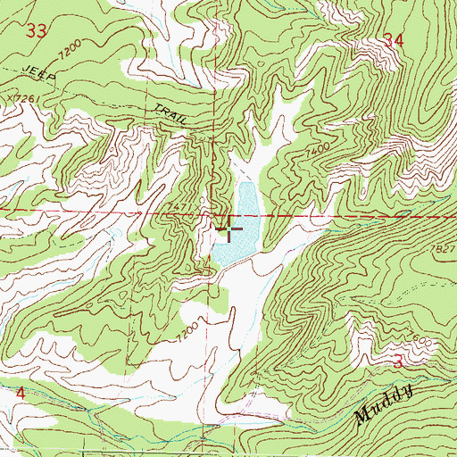 Topographic Map of Tyler Reservoir, CO