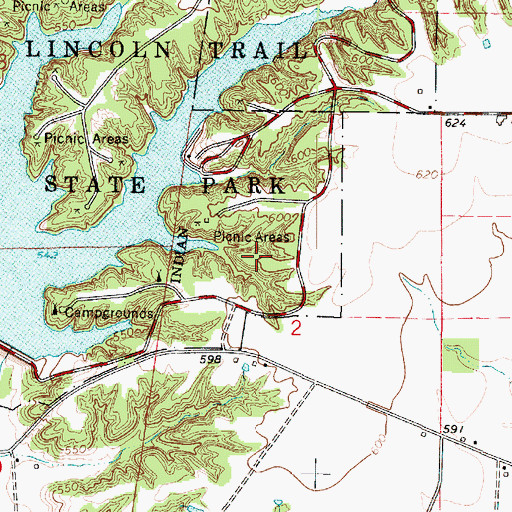 Topographic Map of American Beech Woods Nature Preserve, IL