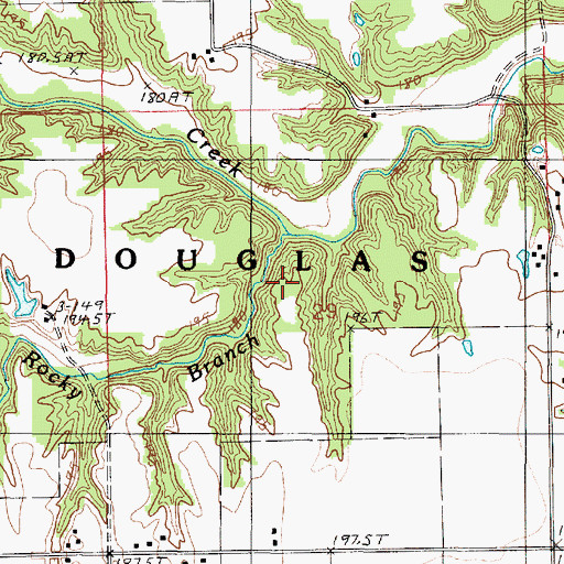 Topographic Map of Rocky Branch Nature Preserve, IL