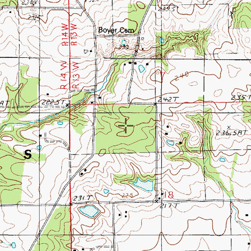 Topographic Map of Baber Woods Nature Preserve, IL