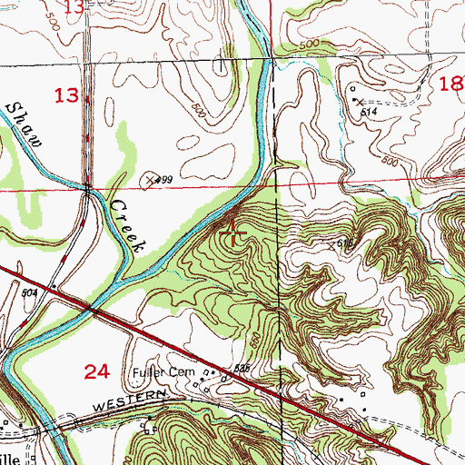 Topographic Map of Harper - Rector Woods Nature Preserve, IL