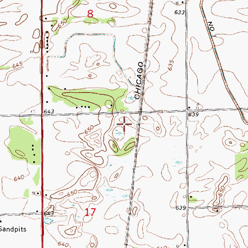 Topographic Map of Bonnies Prairie Nature Preserve, IL