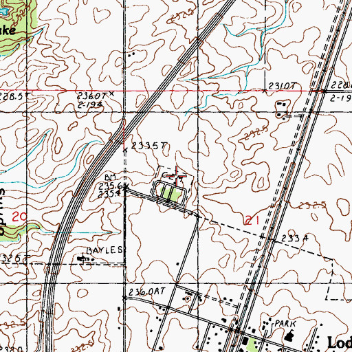 Topographic Map of Loda Cemetery Prairie Nature Preserve, IL