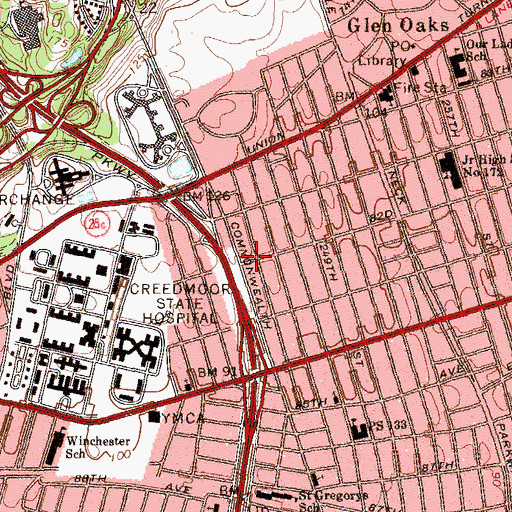Topographic Map of Queens Children's Psychiatric Center, NY