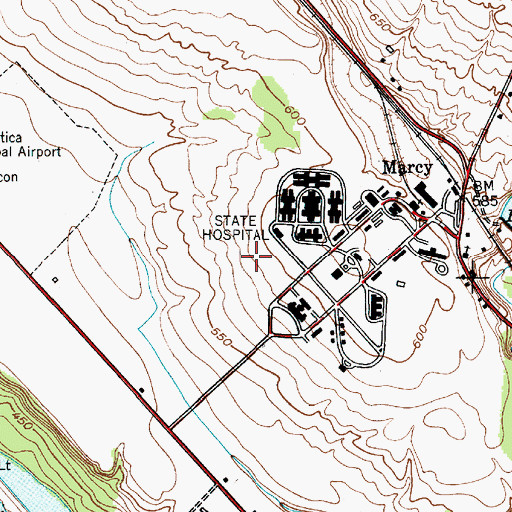 Topographic Map of Central New York Psychiatric Center, NY