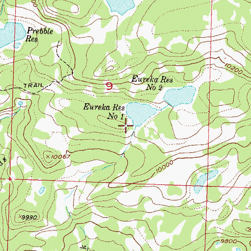 Topographic Map of Eureka Number 1 Dam, CO