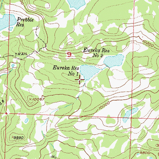 Topographic Map of Eureka Number 1 Dam, CO