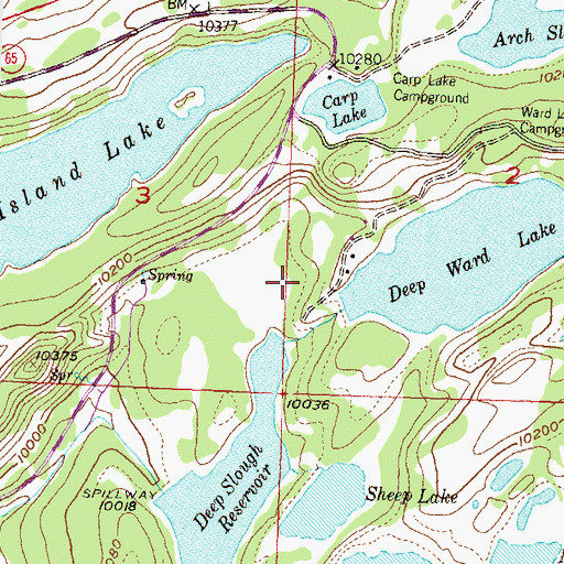 Topographic Map of Ward Lake Dam, CO