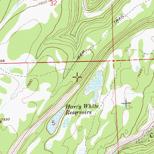 Topographic Map of Harry White Number 2 Dam, CO