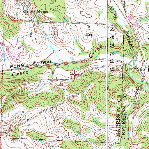 Topographic Map of Carman Post Office (historical), OH