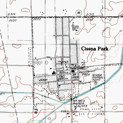 Topographic Map of Union Church, IL