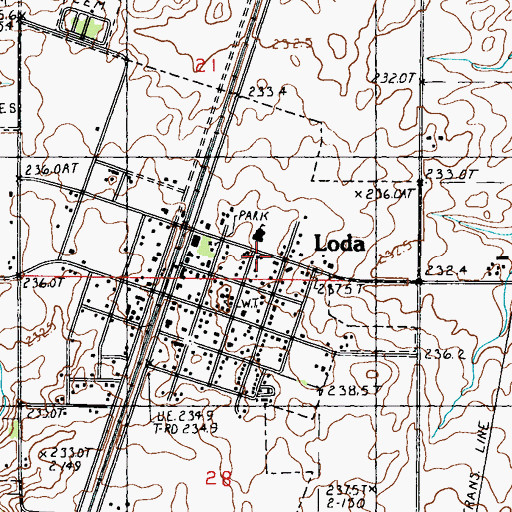 Topographic Map of Immanuel Lutheran Church, IL