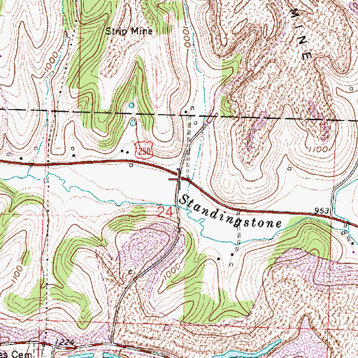 Topographic Map of Enfield Post Office (historical), OH