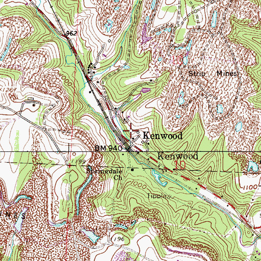 Topographic Map of Kenwood Post Office (historical), OH