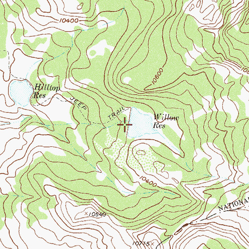 Topographic Map of Willow Dam, CO