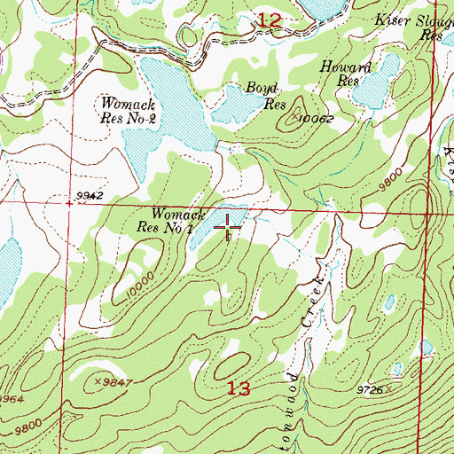 Topographic Map of Womack Number 1 Dam, CO