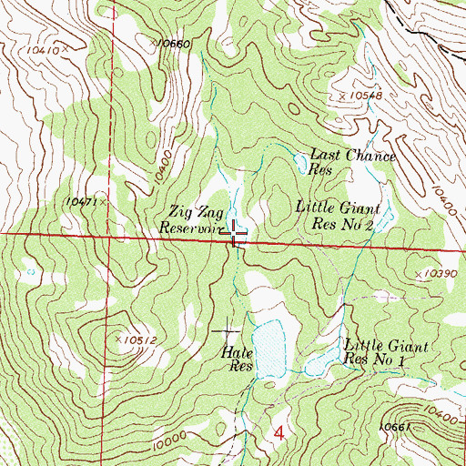 Topographic Map of Zig Zag Dam, CO