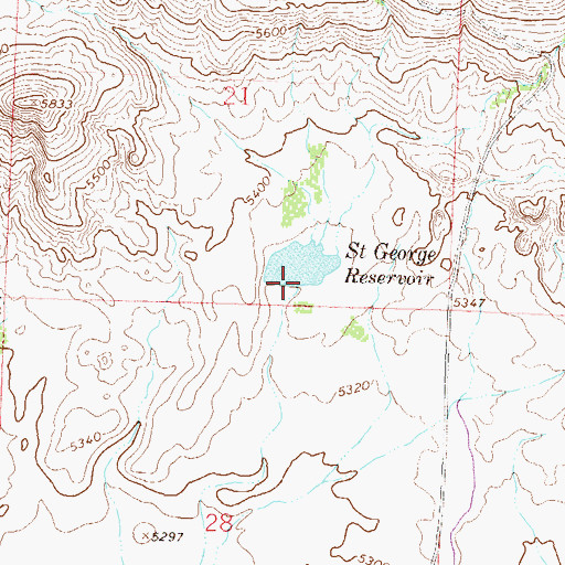 Topographic Map of Saint George Dam, CO