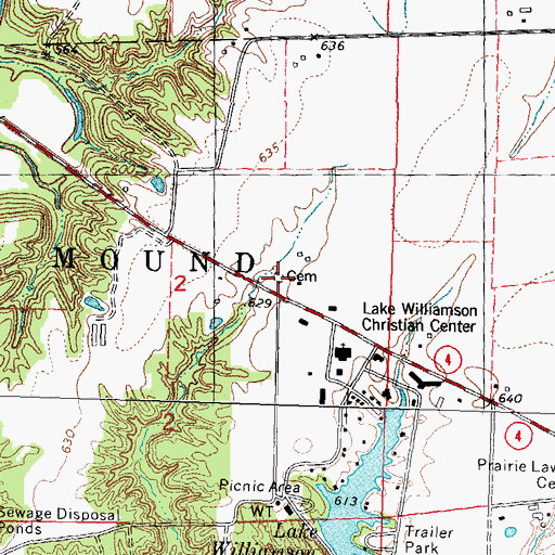 Topographic Map of Davis Cemetery, IL