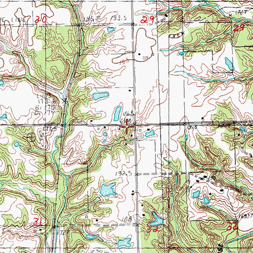 Topographic Map of Dehne Cemetery, IL