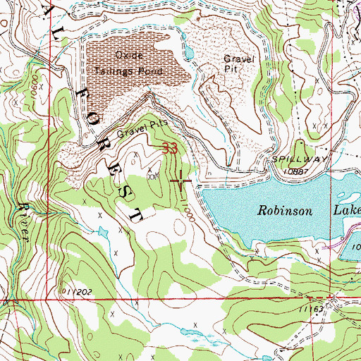 Topographic Map of Robinson Reservoir, CO
