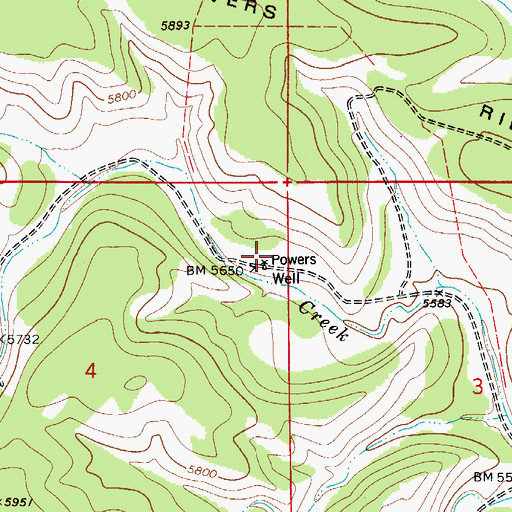 Topographic Map of Powers Storage Tank, NM