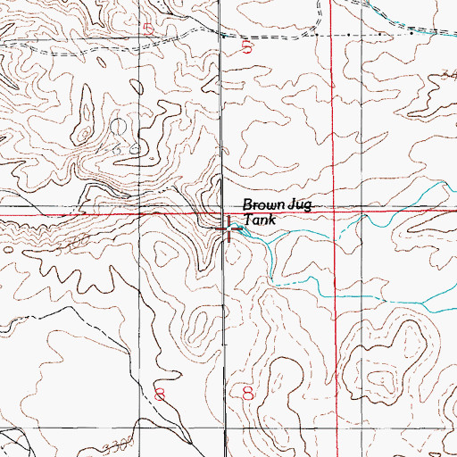 Topographic Map of Brown Jug Tank, AZ