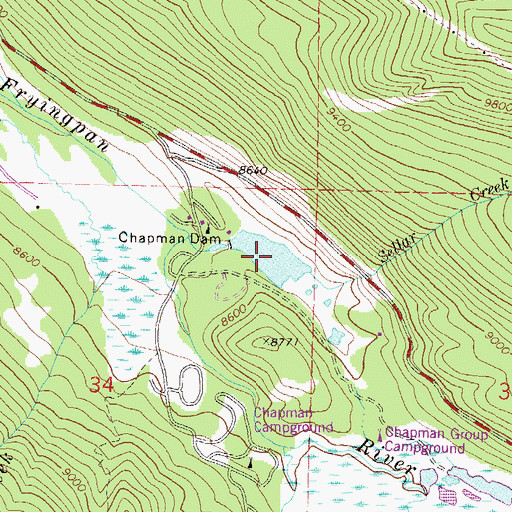 Topographic Map of Chapman Reservoir, CO