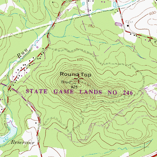Topographic Map of State Game Land Number 246, PA