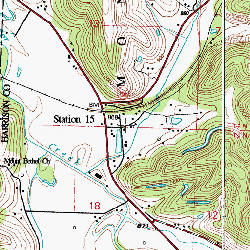 Topographic Map of Station Post Office (historical), OH