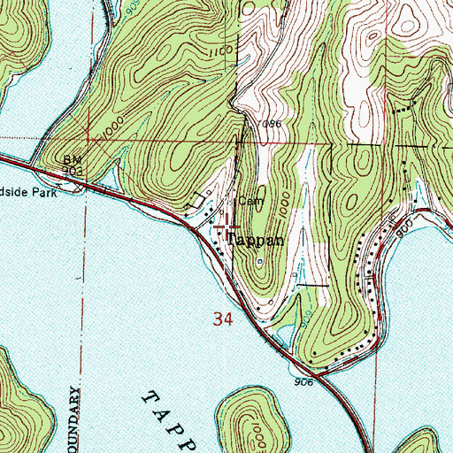 Topographic Map of Tappan Post Office (historical), OH