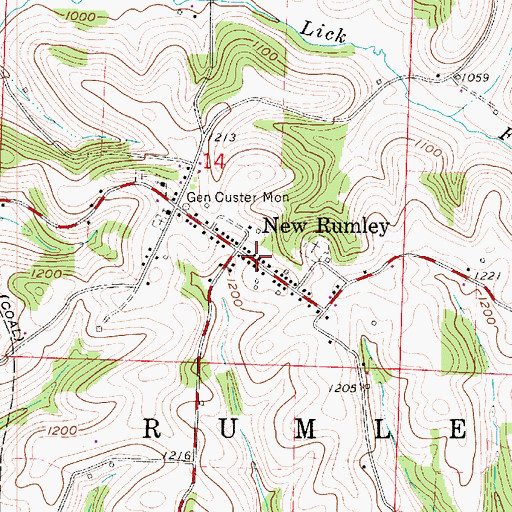 Topographic Map of New Rumley Post Office, OH