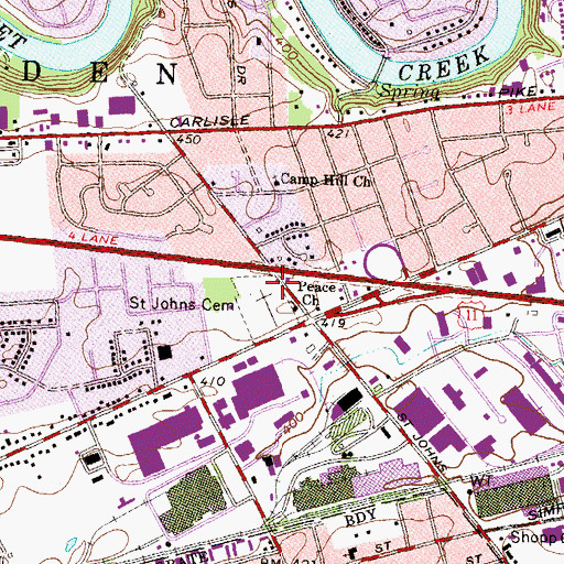 Topographic Map of Peace Church, PA
