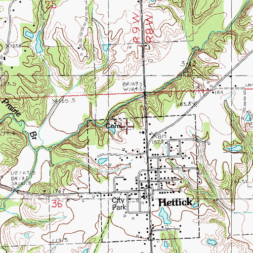 Topographic Map of Gilead Baptist Cemetery, IL