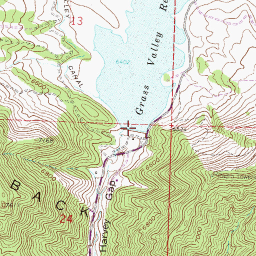 Topographic Map of Grass Valley Dam, CO