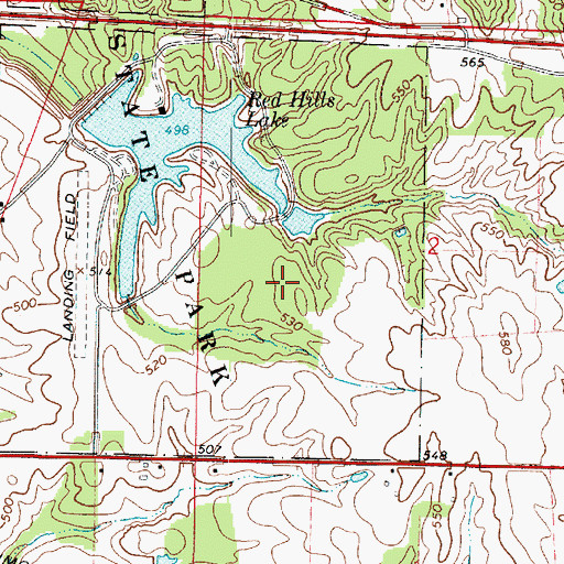 Topographic Map of Red Hills Woods Nature Preserve, IL