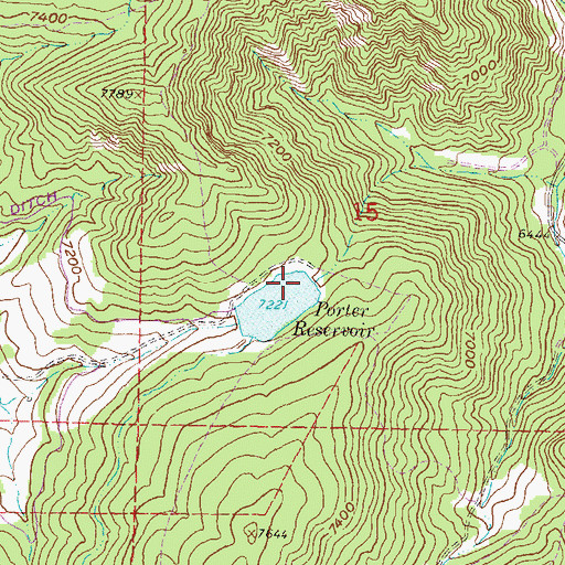 Topographic Map of Barton Porter Dam, CO