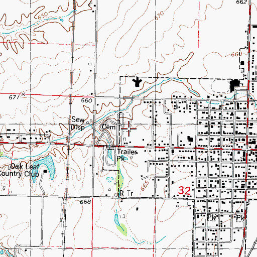Topographic Map of Girard Cemetery, IL