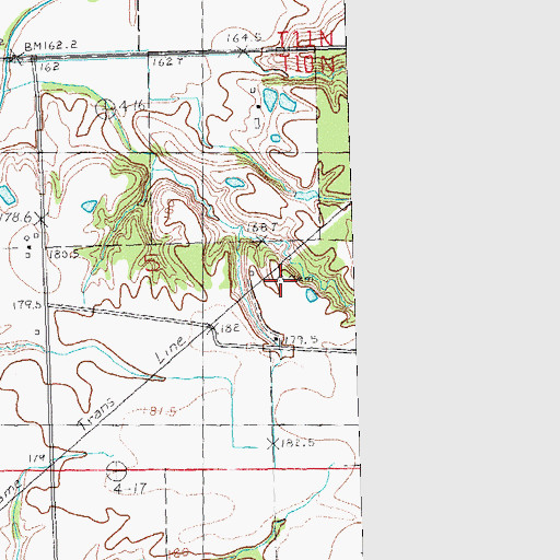 Topographic Map of Hickory Grove Cemetery, IL