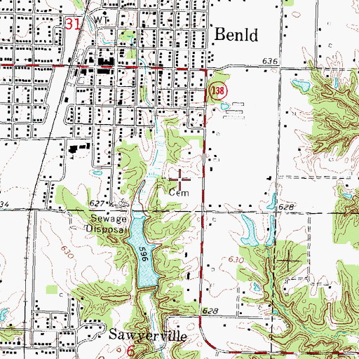 Topographic Map of Holy Assumption Russian Orthodox Creek Cemetery, IL
