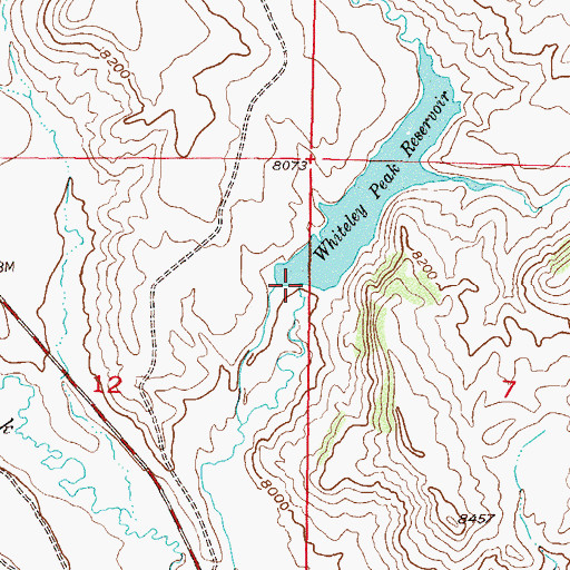 Topographic Map of Whitely Peak Dam, CO