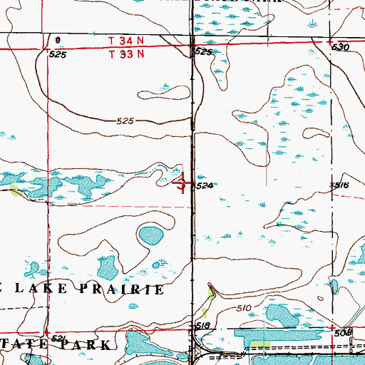 Topographic Map of Goose Lake Prairie Nature Preserve, IL